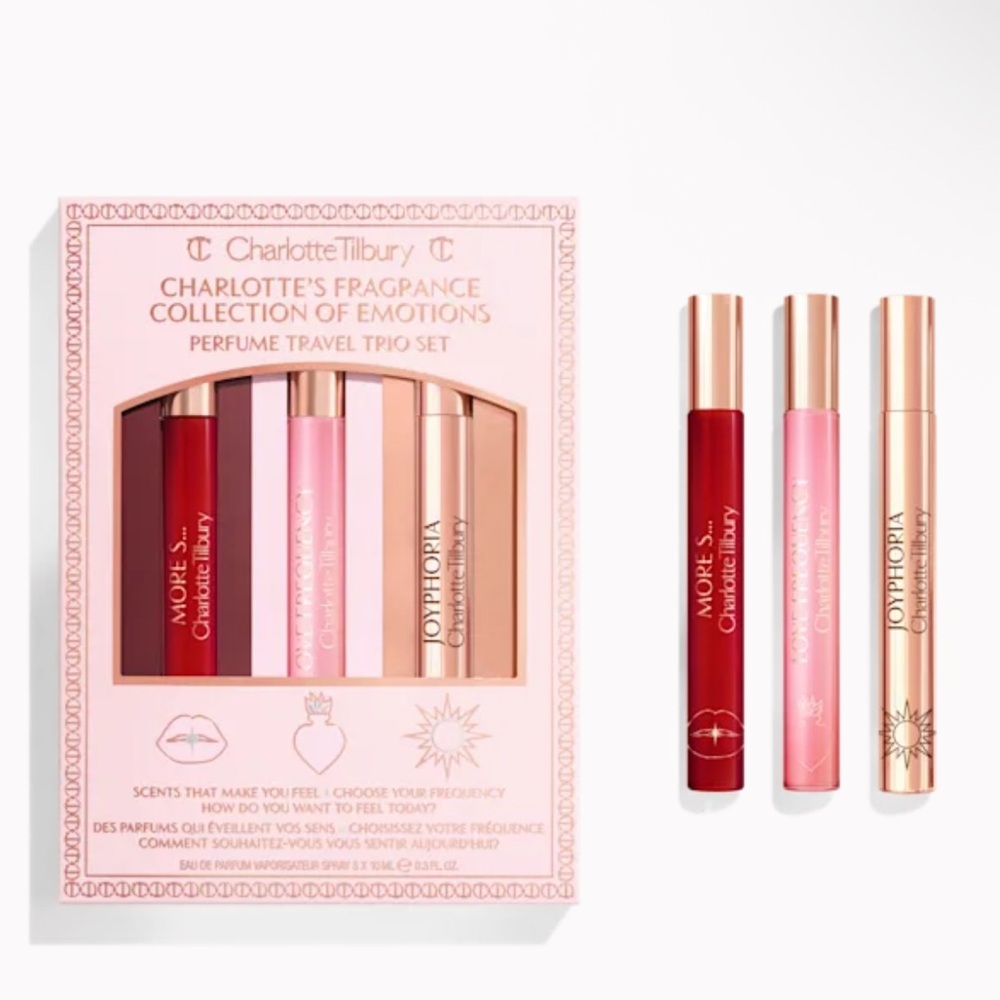 NIB Charlotte Tilbury Fragrance Collection of Emotions Perfume Travel Trio Set